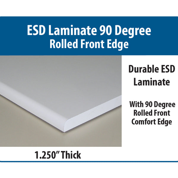 Ergo-Line Base Bench with ESD Laminate 90-degree Rolled Front Edge Surface