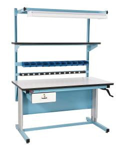 60" x 30" Hand-crank, Height Adjustable Work Bench (BIB15)