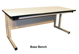 Cantilever Base Workbench with Plastic Laminate 90 Degree Rolled Front Edge Surface