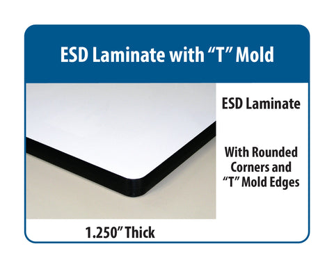 Cantilever Base Workbench with ESD Laminate Surface