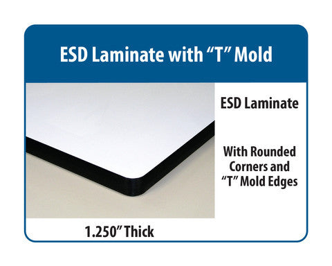Ergo-Line HD Height Adjust Base Bench with ESD Laminate "T" Mold Surface