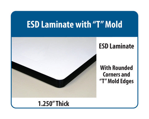 Model HD Base Workbench with 1.25" ESD Laminate "T" Mold Surface