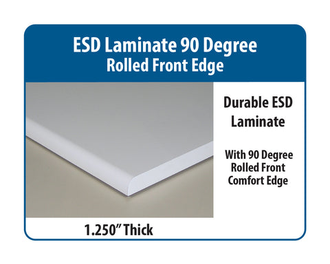 Ergo-Line Base Bench with ESD Laminate 90-degree Rolled Front Edge Surface
