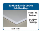 Electric Height Adjust Base Bench with ESD Laminate 90 Degree Rolled Front Edge Surface