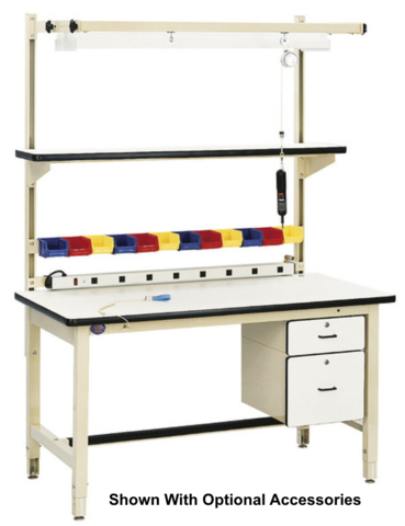 Model HD Base Workbench with 1.25" ESD Laminate 90 Degree Rolled Front Edge Surface