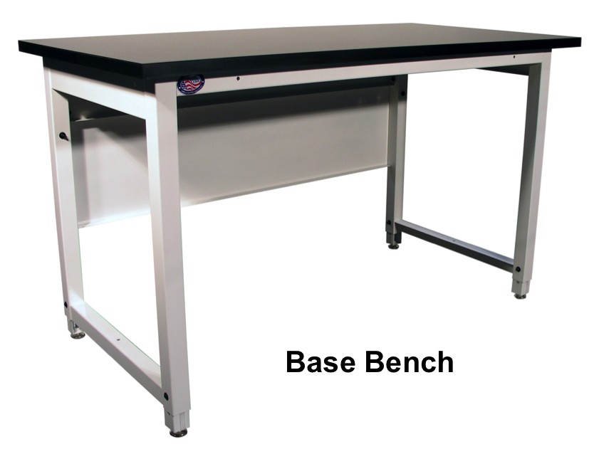 Lab HD Base Bench with 1" Black Epoxy Resin Surface
