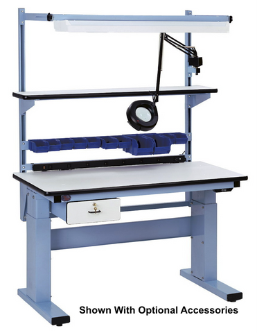 Electric Height Adjust Base Bench with Chem-Guard Laminate Surface