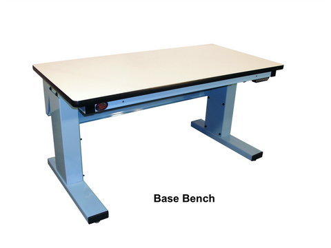 Electric Height Adjust Base Bench with 1.25" Stainless Steel Surface
